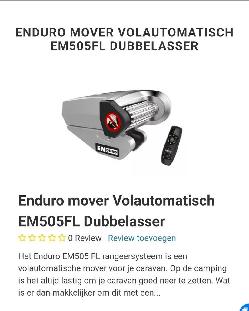 Gezocht Enduro EM505 mover , te koop gevraagd, Caravans en Kamperen, Ophalen of Verzenden, Zo goed als nieuw