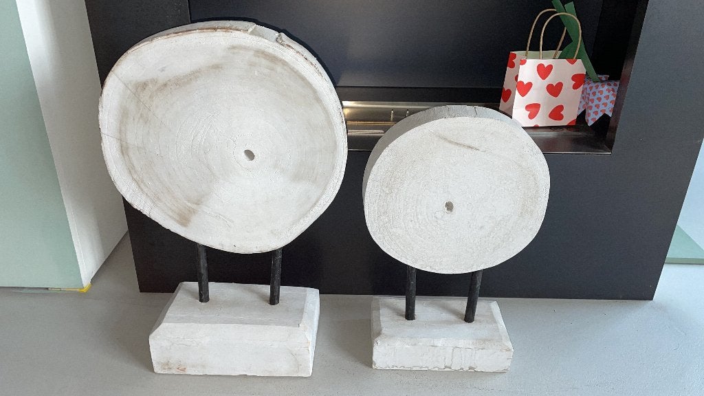 2 decoratieve, houten schijven, Ophalen of Verzenden