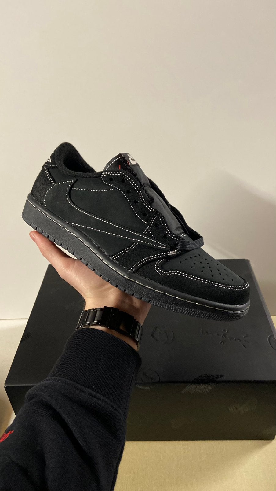 Air Jordan 1 Low Travis Scott Black Phantom, Ophalen of Verzenden, Nieuw, Zwart