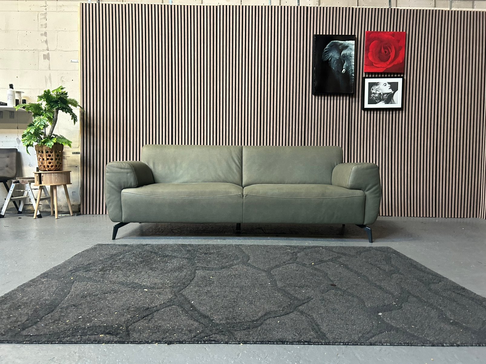 GRATIS LEVERING GROENE HENDERS&HAZEL 2,5ZIT 223X87 GEREINIGD, HENDERS EN HAZEL MICROLEDER GROEN, 75 tot 100 cm, Ophalen of Verzenden