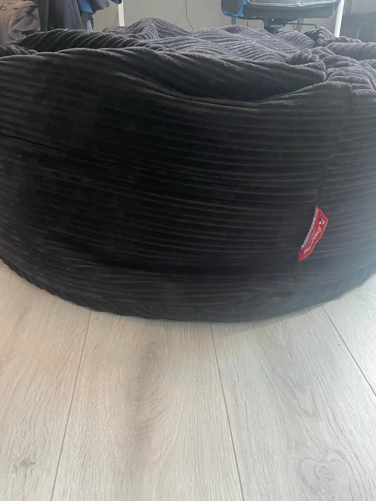 Lounge Pug Zitzak - Zwart Ribfluweel, Huis en Inrichting, Ophalen, Zo goed als nieuw, Zwart, Zitzak