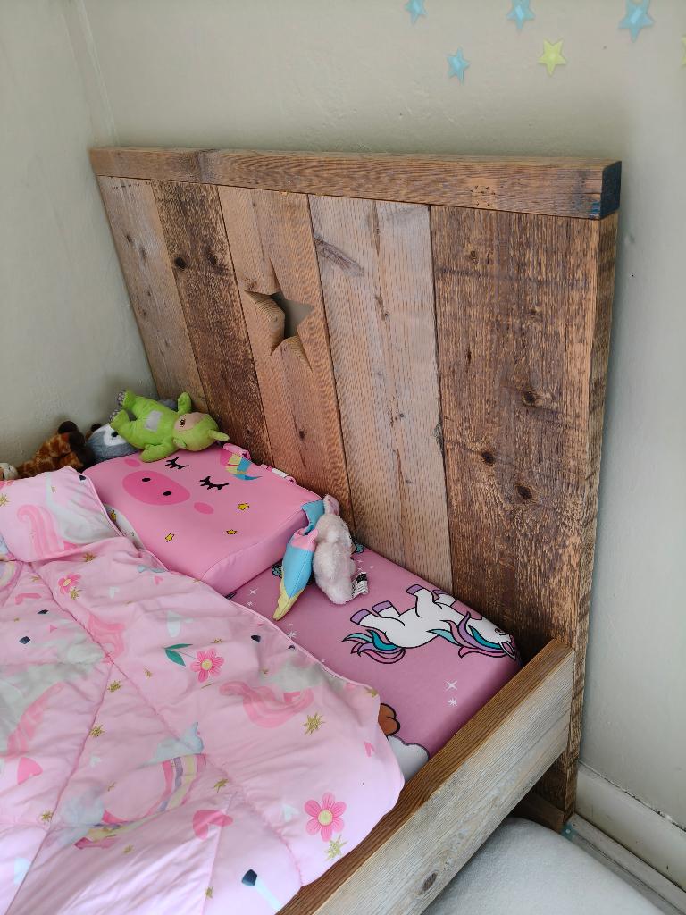 Bed steigerhout, Ophalen, 90 cm, Eenpersoons, Bruin