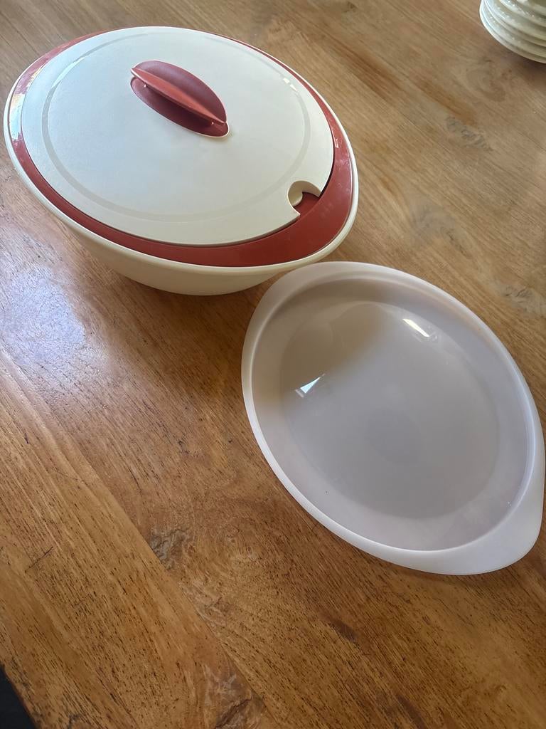 Tupperware bak met deksel, Ophalen of Verzenden, Gebruikt, Crème, Bak of Kom