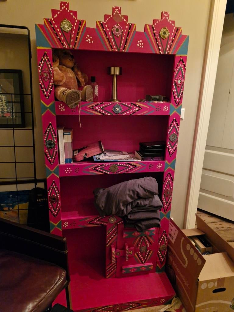 Unieke handgeschilderde Arabische kast/boekenkast, Ophalen of Verzenden
