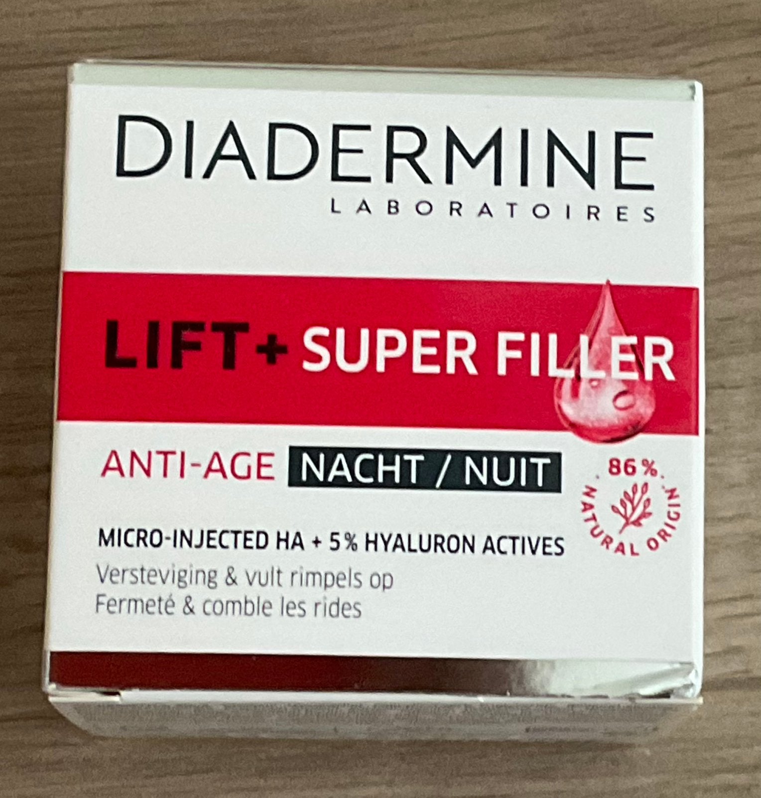 Diadermine Lift+Super Filler nachtcrème 50ml (nieuw), Ophalen of Verzenden, Nieuw, Gehele gezicht, Verzorging
