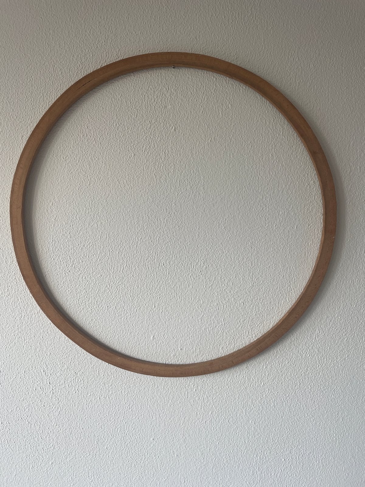 Twee vintage houten hoepels, diameter 50cm, Ophalen, Gebruikt