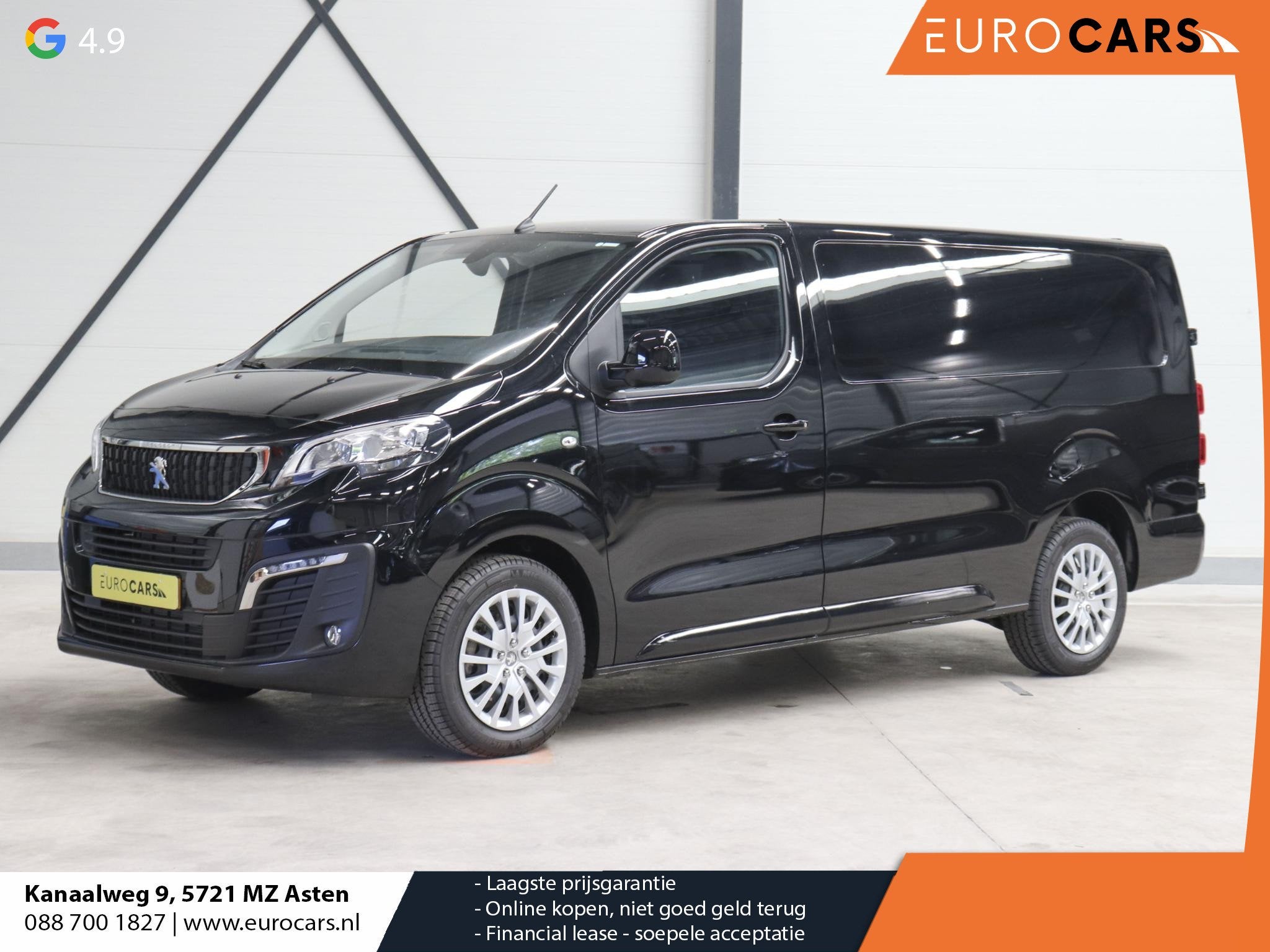 Peugeot Expert 145pk L3 Automaat Airco Cruise Navi Trekhaak, Auto's, Stof, Gebruikt, 4 cilinders, Zwart