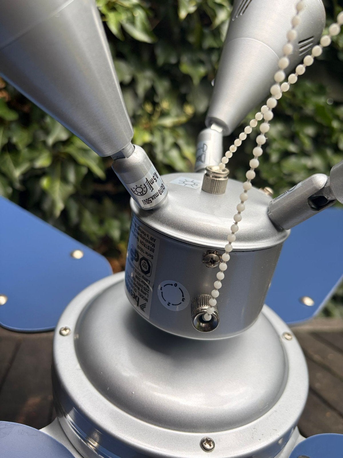 Bestron Plafondventilator met Verlichting - Zilver/Blauw, Ophalen, Gebruikt