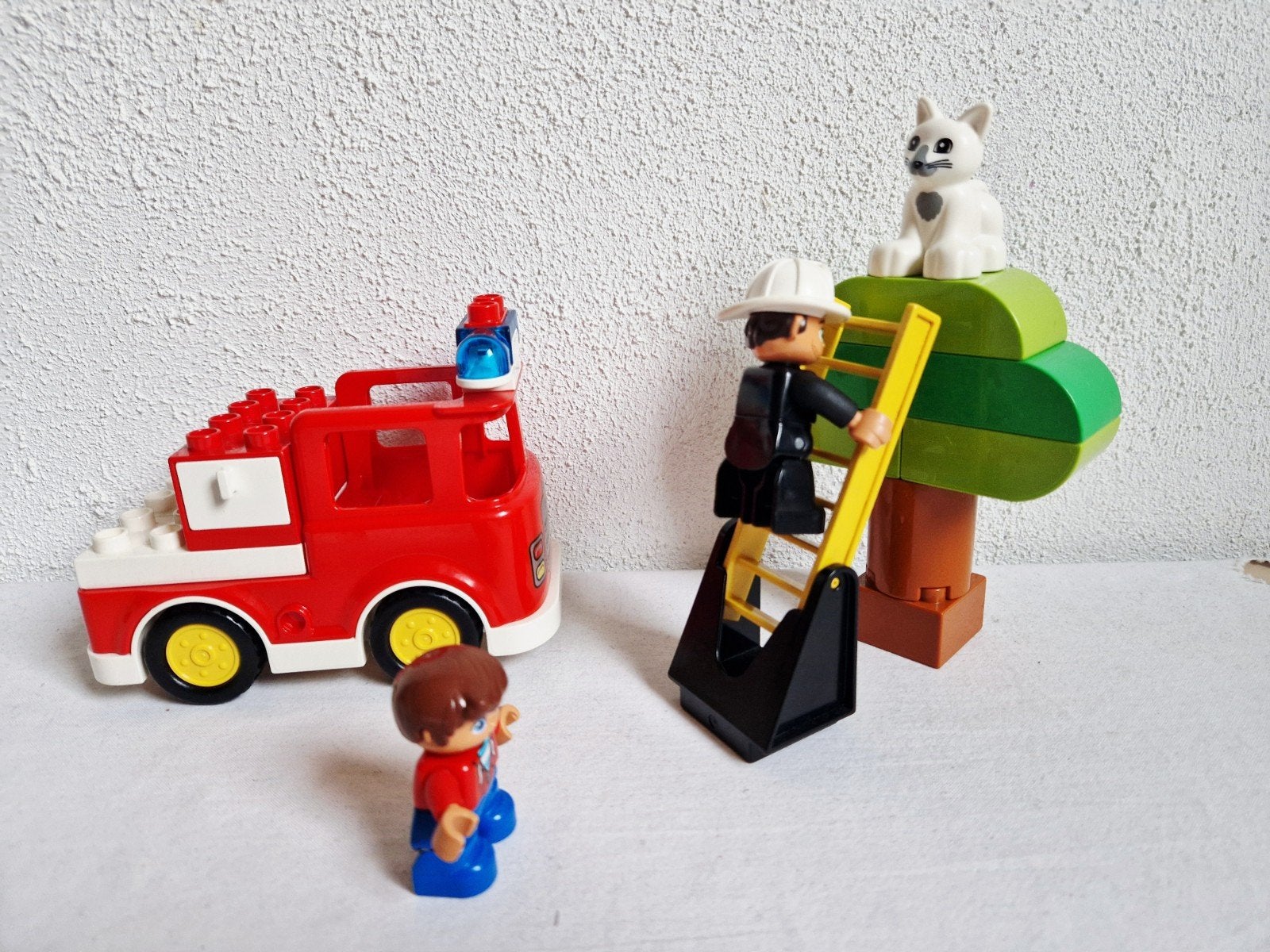 Duplo brandweerauto set 10901 werkend zwaailicht brandweer, Ophalen of Verzenden, Gebruikt, Complete set, Duplo