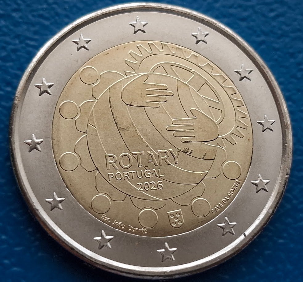 Portugal 2 Euro Rotary - 2026, Postzegels en Munten, Ophalen of Verzenden, Portugal, 2 euro, Losse munt