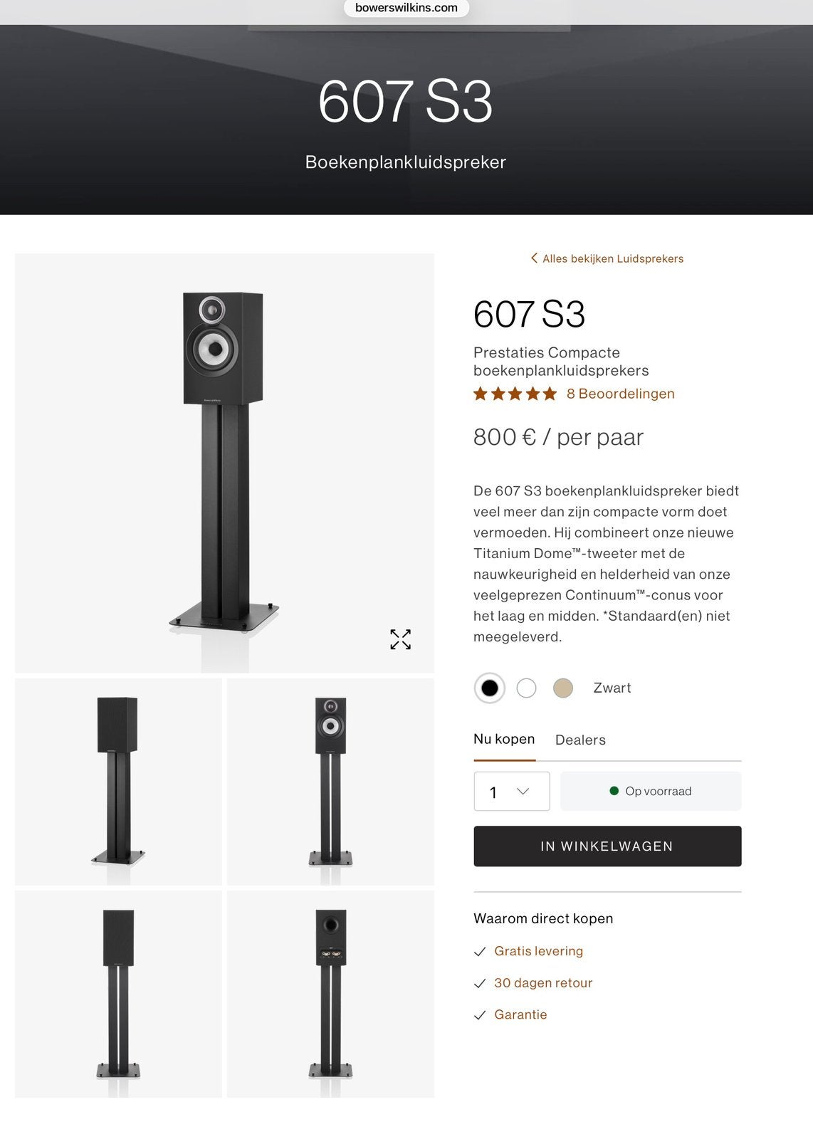 Bowers & Wilkens  607 S3  Zwart