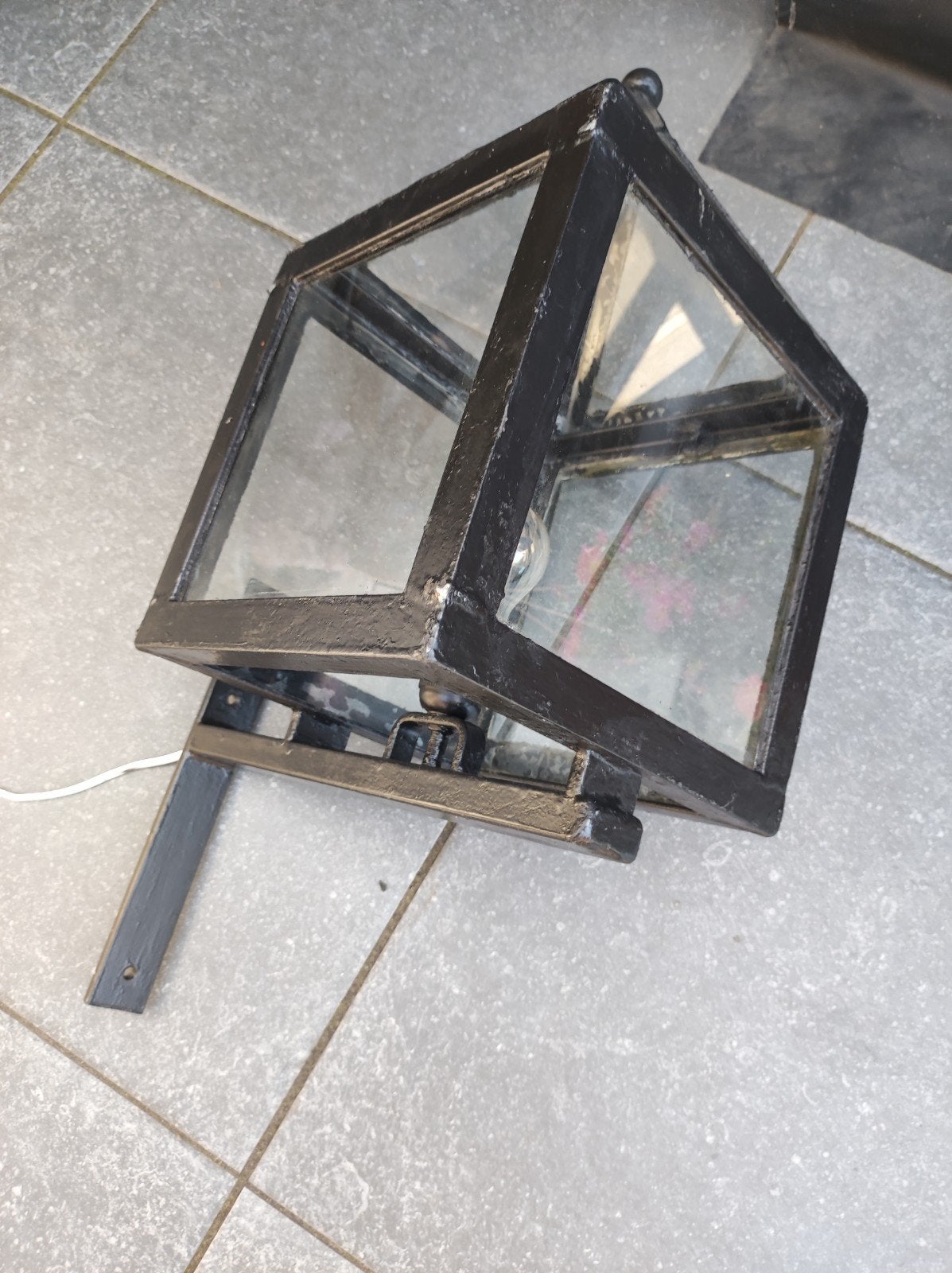 Klassieke gietijzeren buitenlamp - Zwart, Ophalen, Gebruikt, Klassiek