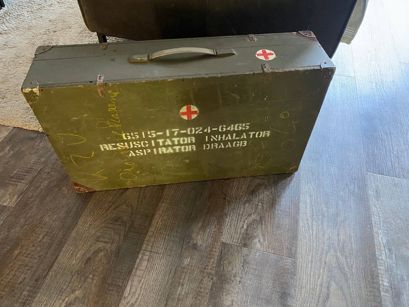 Militaire ehbo houten koffer zonder inhoud: zie afmeting, Ophalen, Landmacht, Nederland, Kist of Geocache