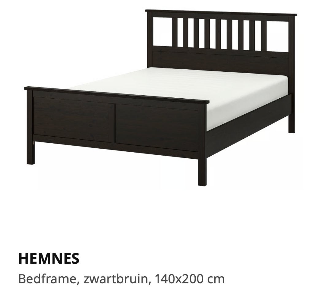 Ikea Hemnes 140x200, Ophalen, Gebruikt, Zwart, Tweepersoons