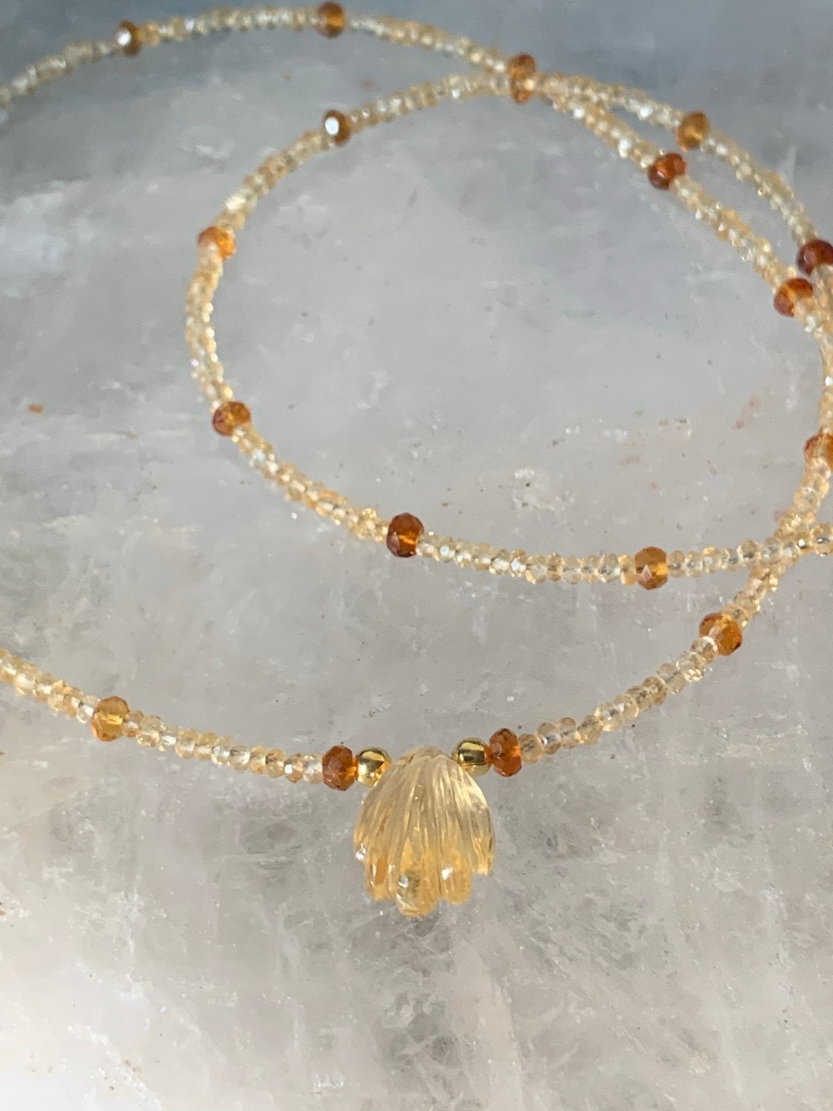 Citrien facet beschermt liefde geluk passie powerful uniek, Sieraden, Tassen en Uiterlijk, Kettingen, Geel, Nieuw, Ophalen of Verzenden