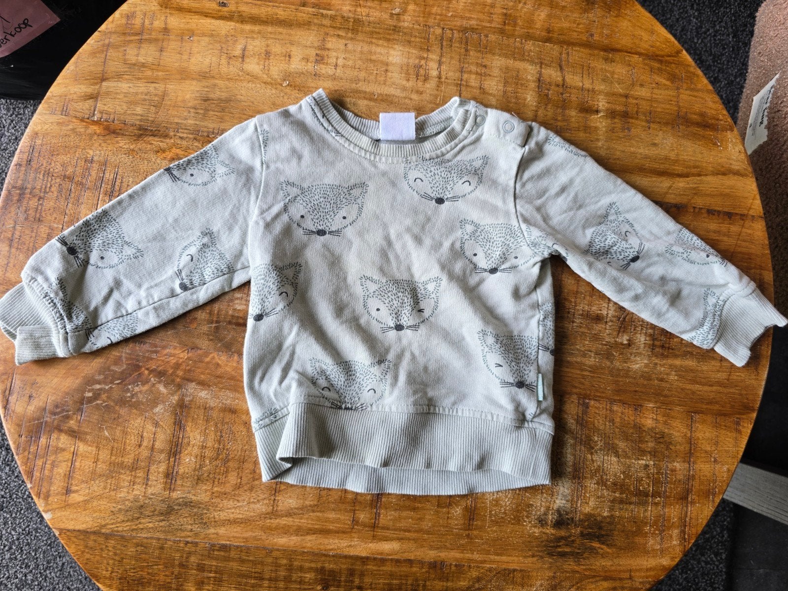 Hema trui lichtgroen vosjes mt 68, Kinderen en Baby's, Kinderkleding | Maat 116, Jongen of Meisje, Trui of Vest, Ophalen of Verzenden