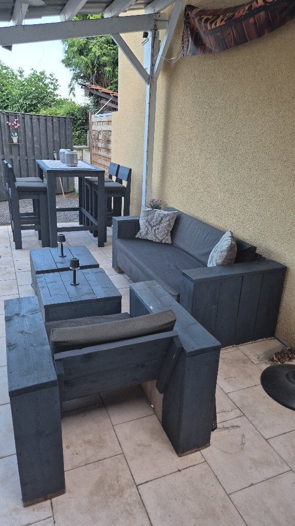 Steigerhouten tuinset, Ophalen, Gebruikt, Bank, Steigerhout