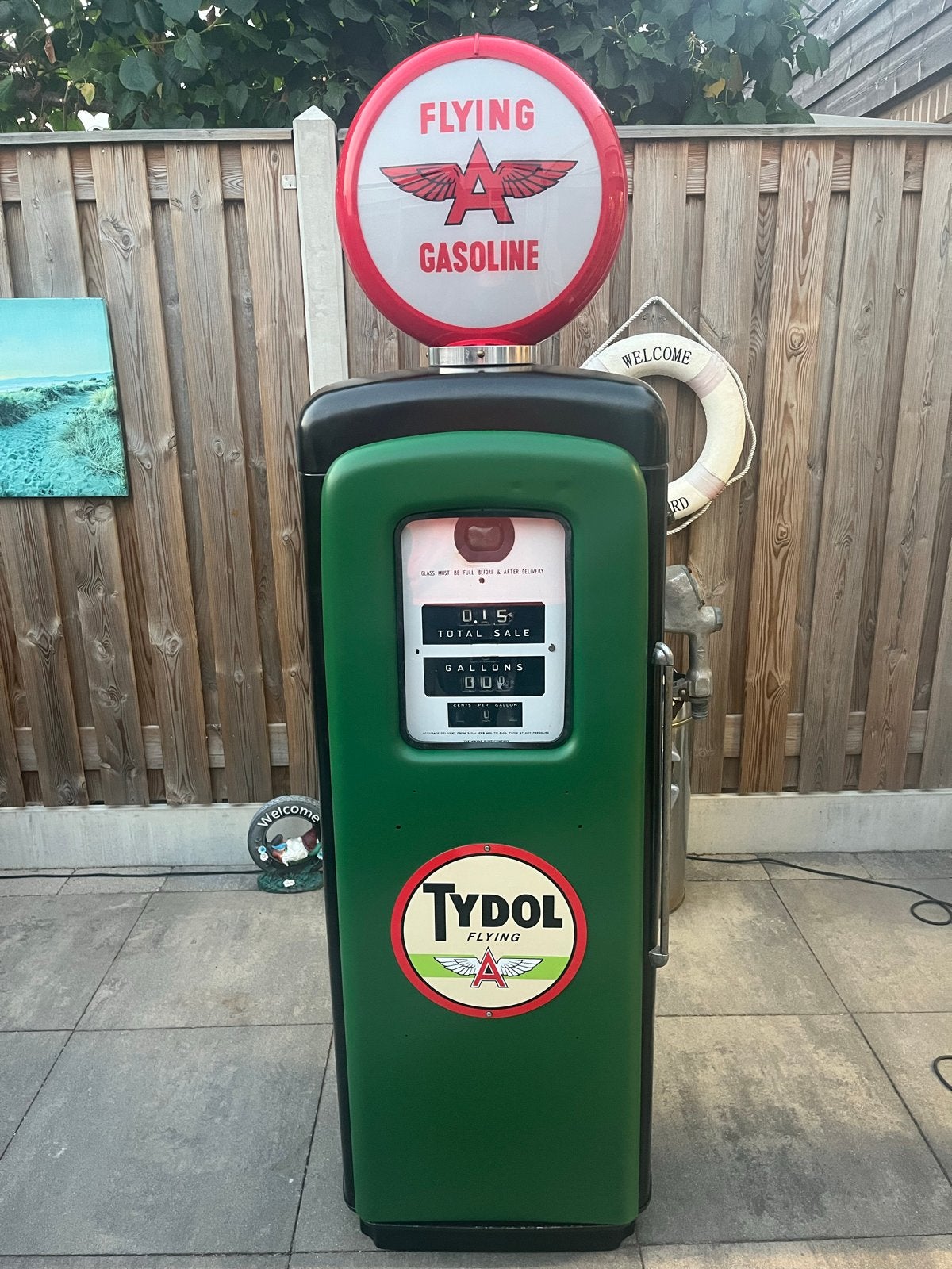 Vintage Martin/Swartz Tydol Flying Gasoline Pomp, Verzamelen, Ophalen, Zo goed als nieuw