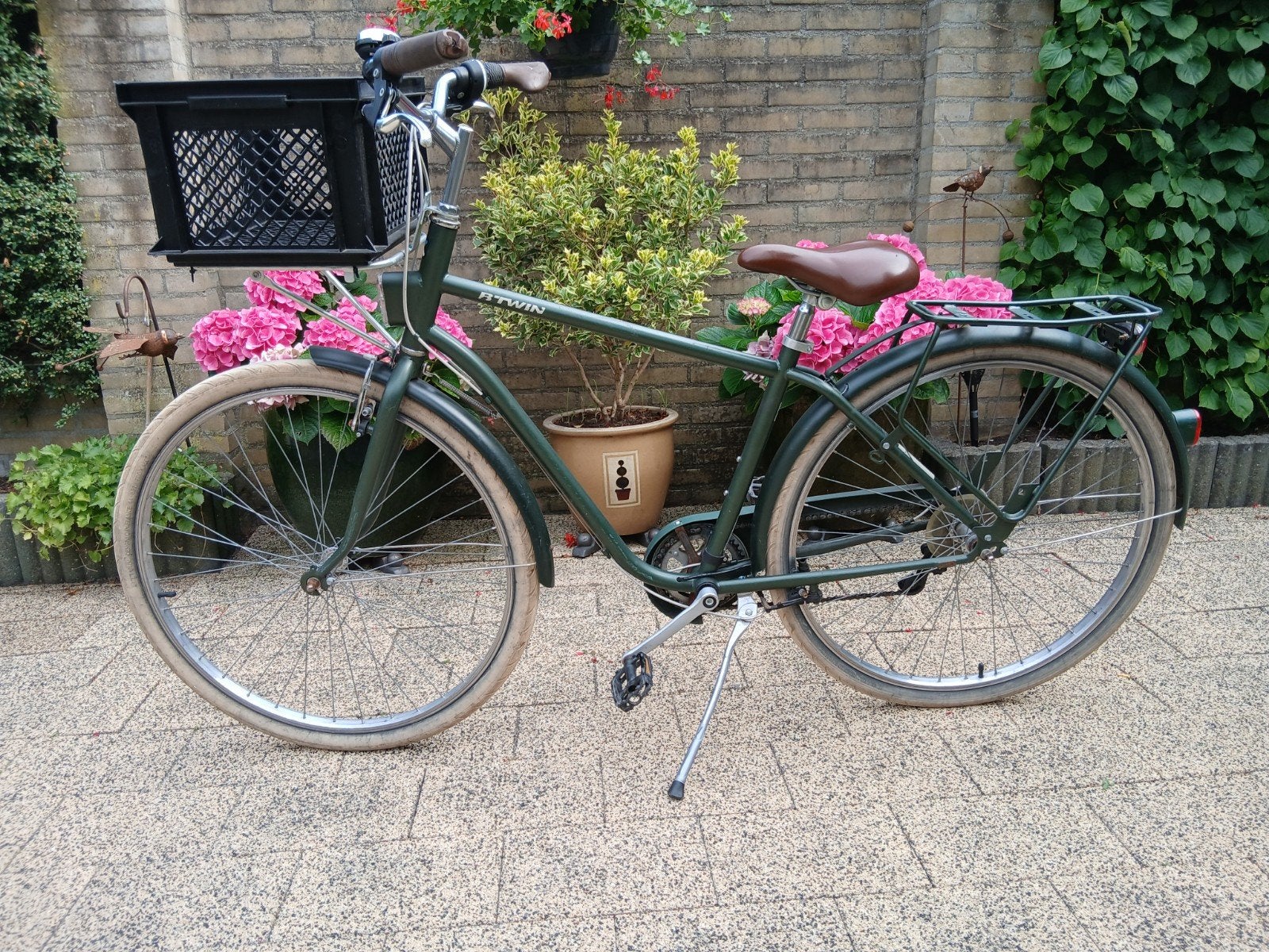 B twin heren/jongensfiets 26", Fietsen en Brommers, Gebruikt, Velgrem, Versnellingen, Ophalen