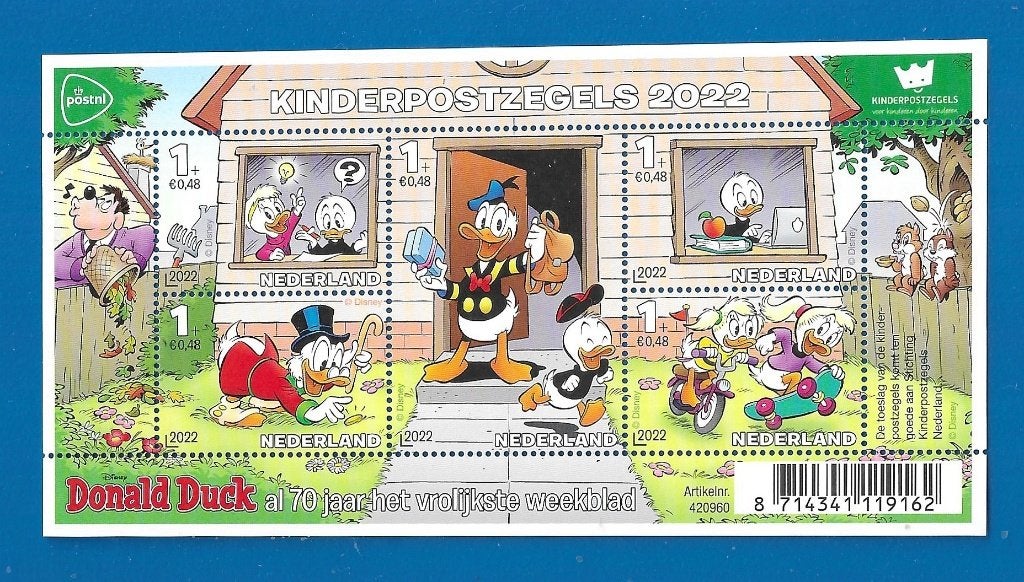 NVPH 4059 Kinderpostzegels 2022 - Donald Duck, Ophalen of Verzenden, Na 1940, Postfris
