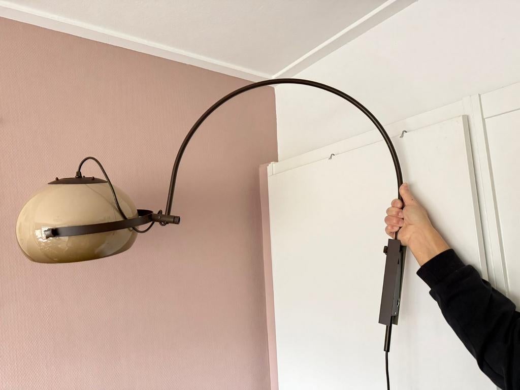 Vintage DIjkstra booglamp voor aan de wand, Ophalen