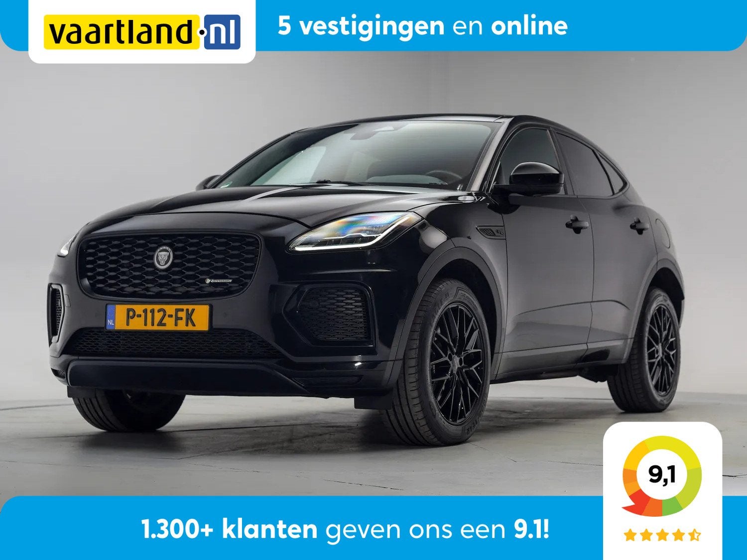 Jaguar E-Pace P300e PHEV 1.5 R-Dynamic SE [ Panorama Leder N, Auto's, Jaguar, Automaat, 2102 kg, Zwart, Bedrijf