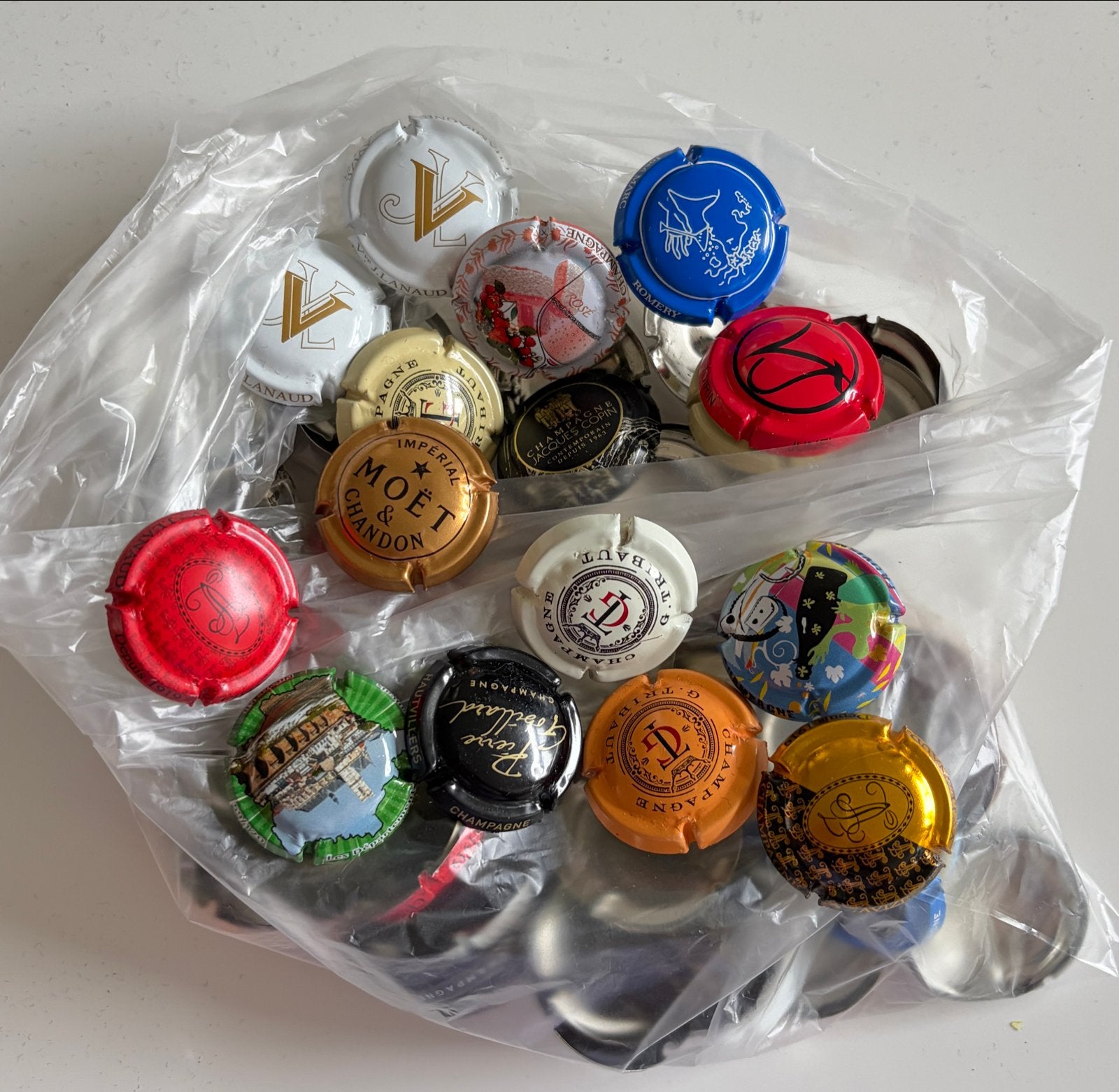 Collectie champagne muselets (capsules), Ophalen of Verzenden, Gebruikt