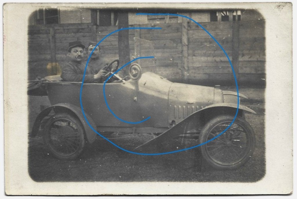 Peugeot Bébé design Bugatti fotokaart auto, Verzenden, Voor 1920, Ongelopen, Voertuig