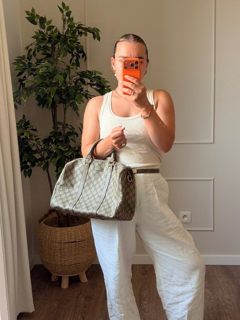 Gucci Joy Boston Bag - 1277, Gebruikt, Beige, Gucci, Ophalen of Verzenden