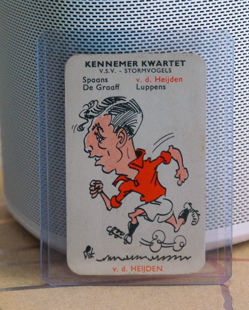 v.d. Heijden, Kennemer Kwartet - DB 1e Divisie kwartet 1958, Ophalen of Verzenden, Gebruikt, Overige binnenlandse clubs, Poster, Plaatje of Sticker