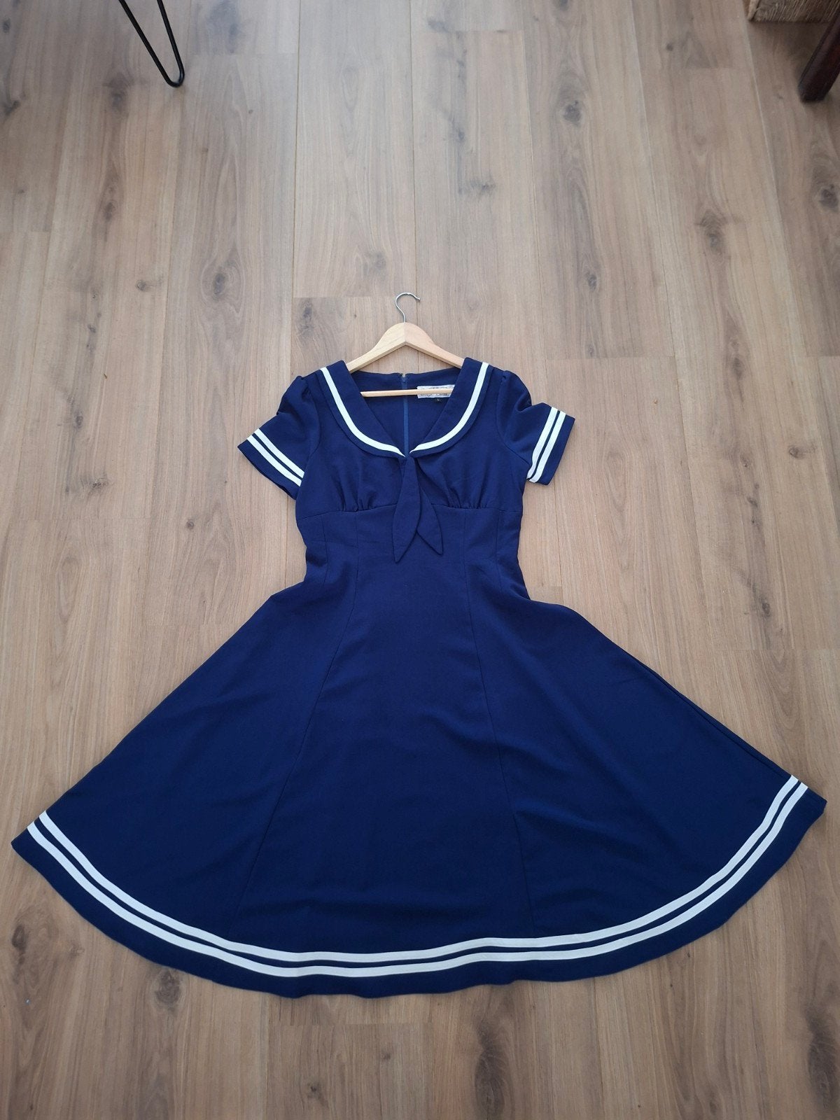 Hell Bunny Vixen matrozen jurk, Hell Bunny Vixen, Blauw, Maat 42/44 (L), Ophalen of Verzenden