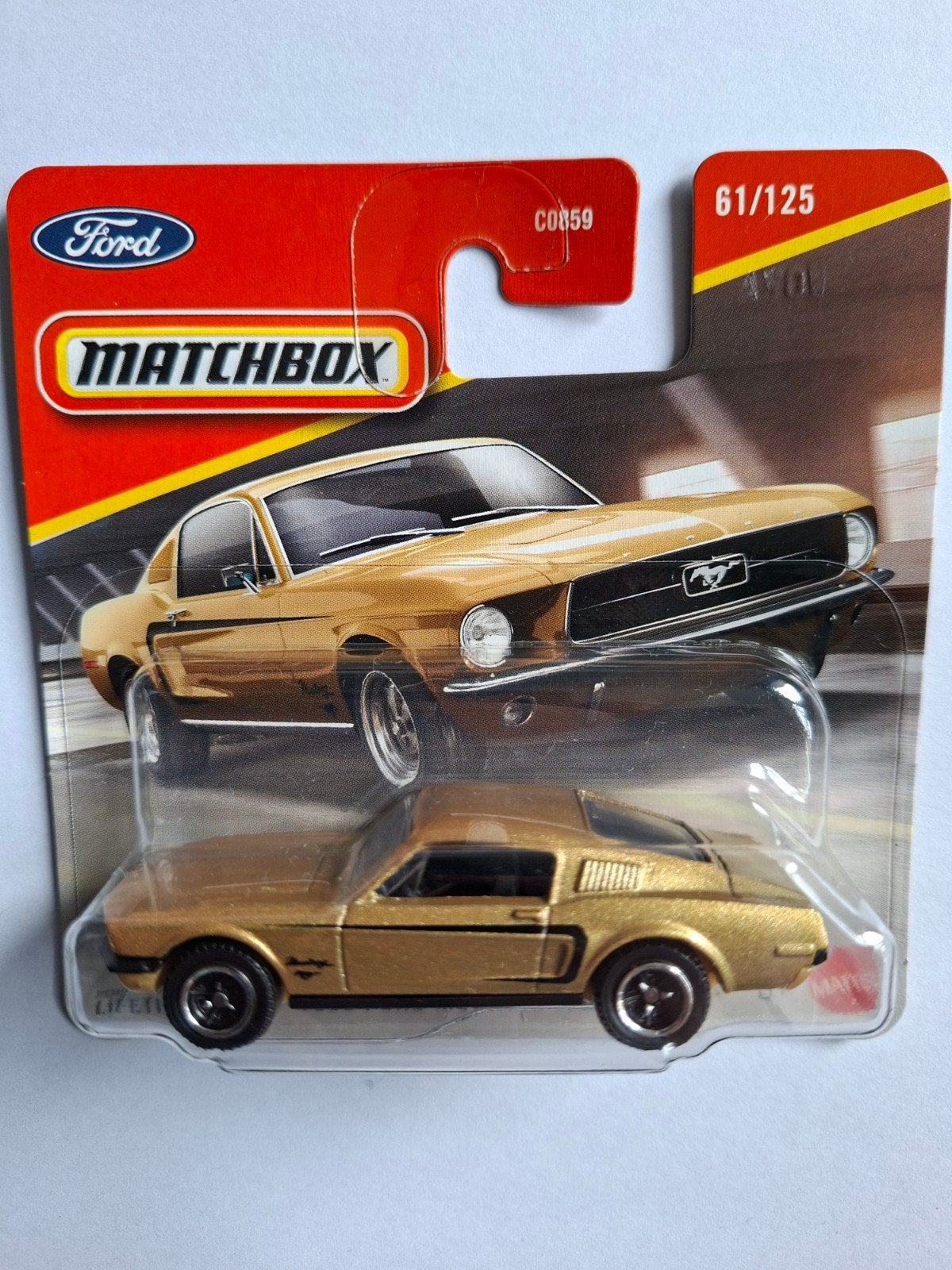 Matchbox 1968 Ford Mustang Fastback Goud, Ophalen of Verzenden, Zo goed als nieuw, Auto