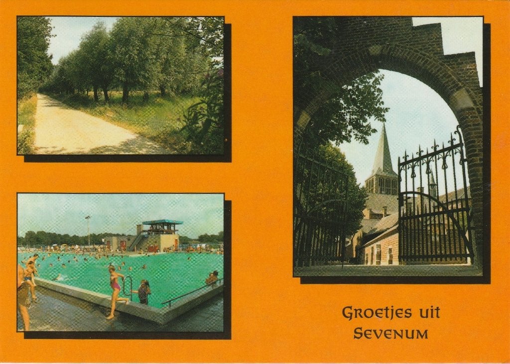 SEVENUM Kerk Lindersstraatje Zwembad Schatberg, Verzamelen, Verzenden, 1980 tot heden, Gelopen, Limburg
