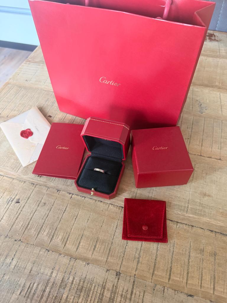 Cartier Love Ring 18K Witgoud Maat 58, 18 tot 19, Ophalen of Verzenden, Zo goed als nieuw, Dame of Heer
