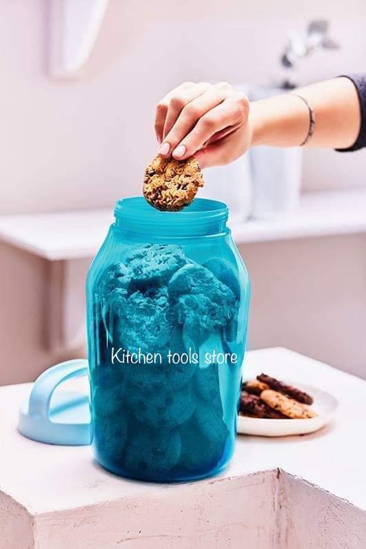 tupperware blauwe universal jar 3l bewaardoos koekjestrommel, Ophalen of Verzenden, Nieuw, Bus of Trommel