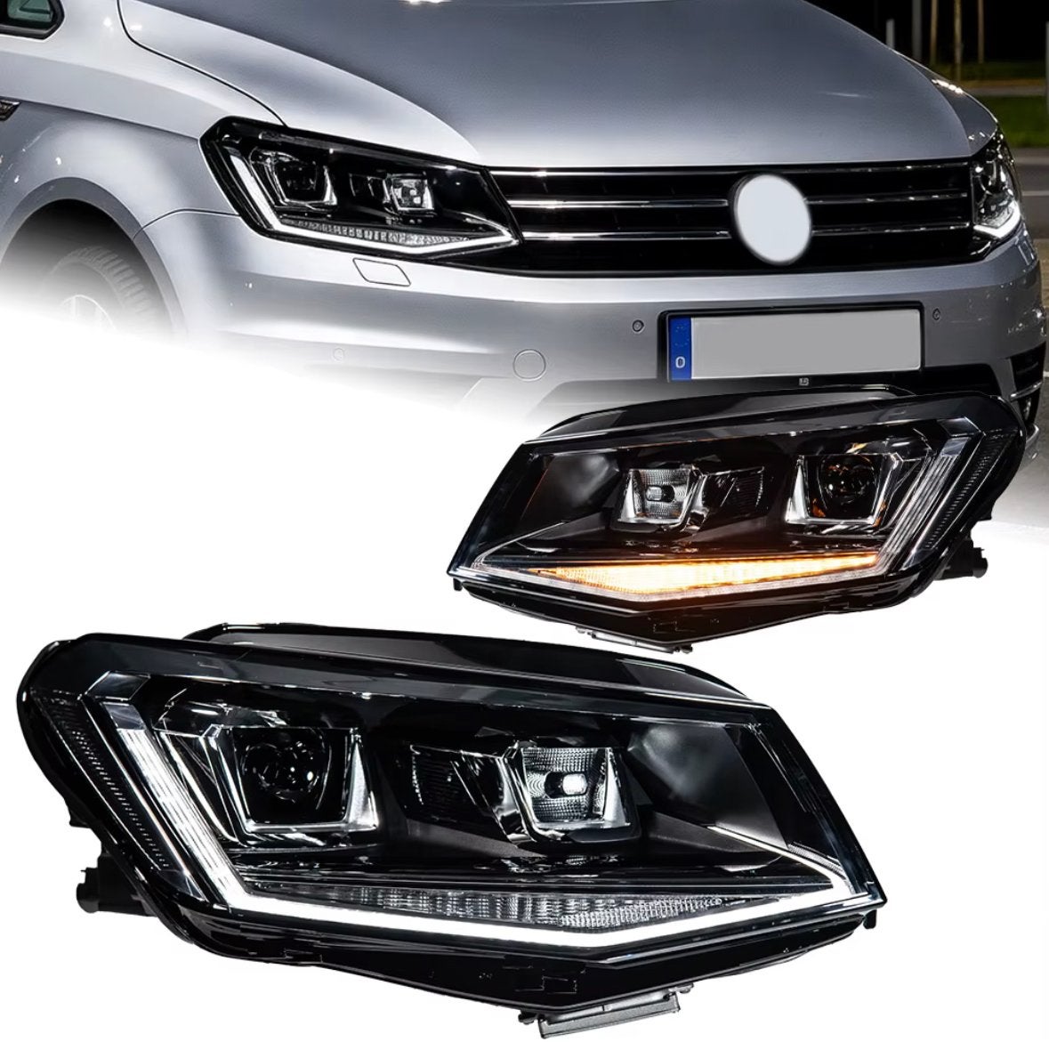 Caddy llll mk4 full led xenon koplampen plug & play gti R, Ophalen of Verzenden, Nieuw, Volkswagen
