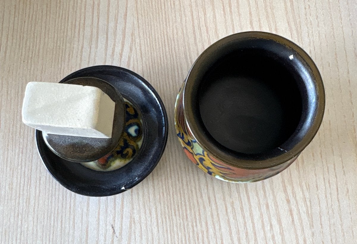 Vintage Rhodax Scheerkom en Zeepbakje - Made in Holland, Antiek en Kunst, Antiek | Keramiek en Aardewerk, Ophalen of Verzenden