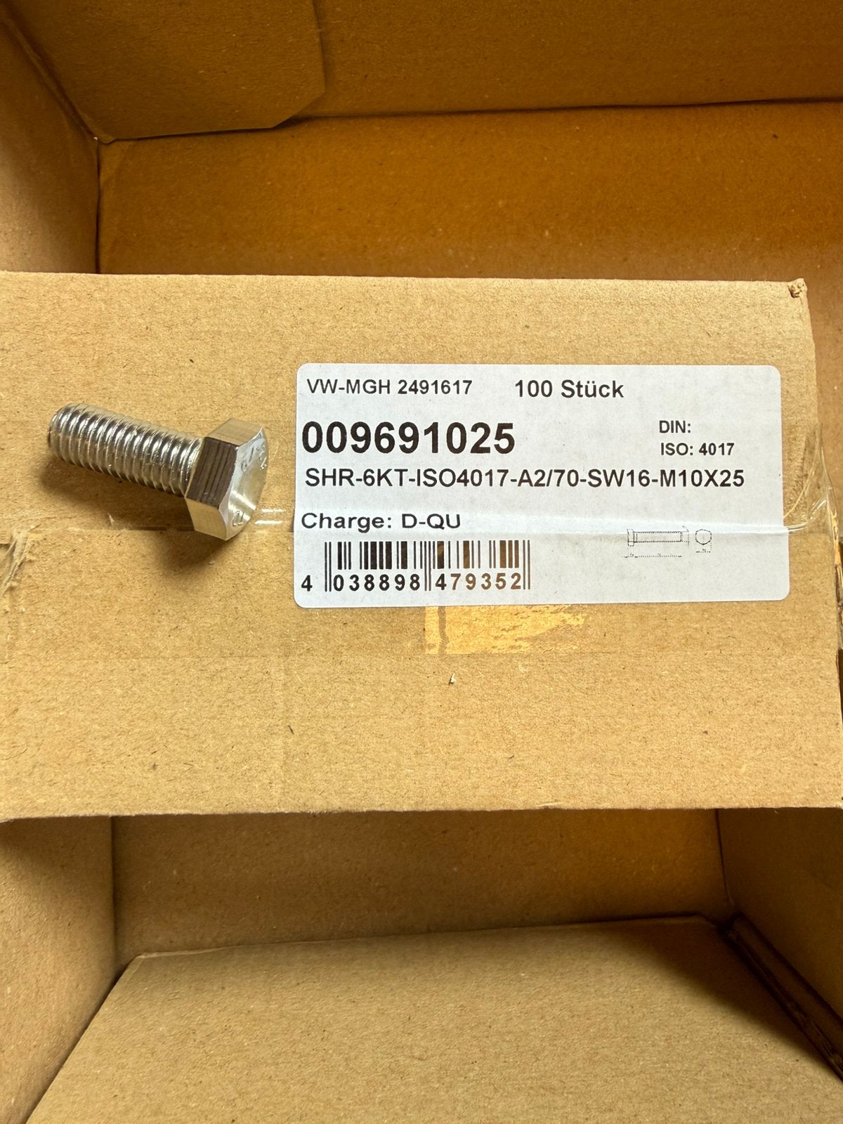 Rvs bouten m10x25, Doe-het-zelf en Verbouw, IJzerwaren en Bevestigingsmiddelen, Ophalen of Verzenden, Zo goed als nieuw, Bouten of Moeren