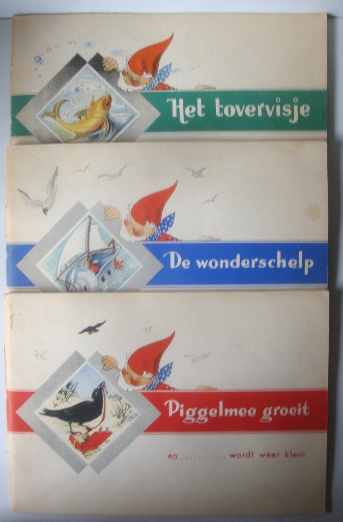 3 dln Piggelmee: tovervisje, wonderschelp, groeit; samen € 7, Ophalen of Verzenden, Zo goed als nieuw, Jan Laurens, Nans van Leeuwen