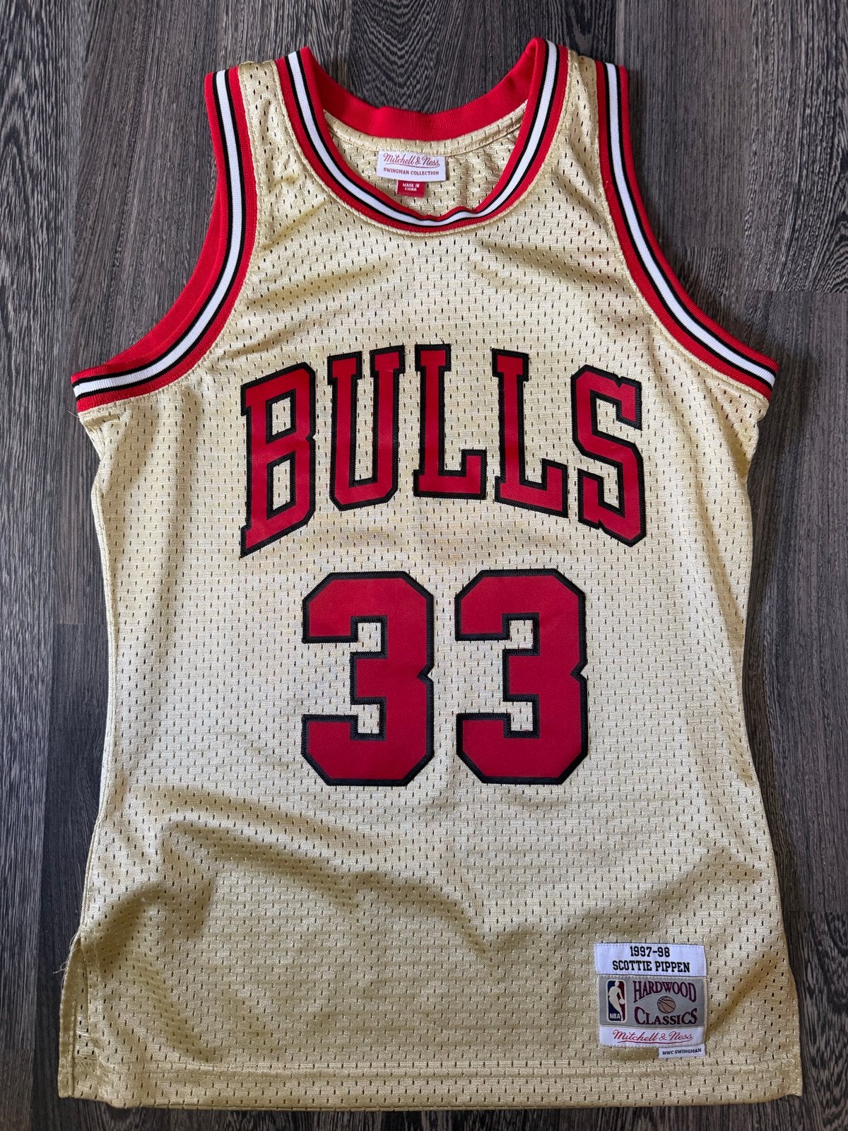 Mitchell & Ness Chicago Bulls Scottie Pippen Jersey S, Verzenden, Zo goed als nieuw, Goud, Algemeen