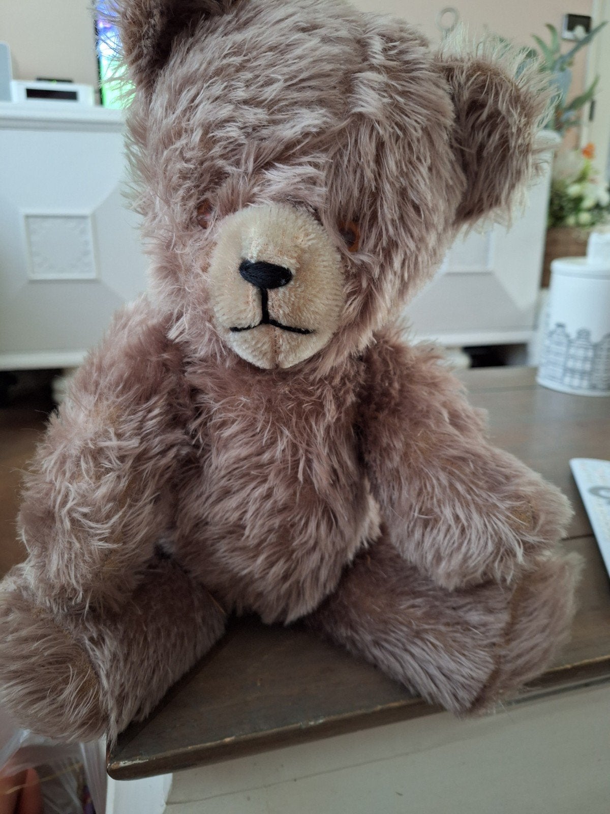 Oude Vintage Beer, Verzamelen, Beren en Cherished Teddies, Ophalen of Verzenden, Gebruikt, Stoffen beer, Overige merken