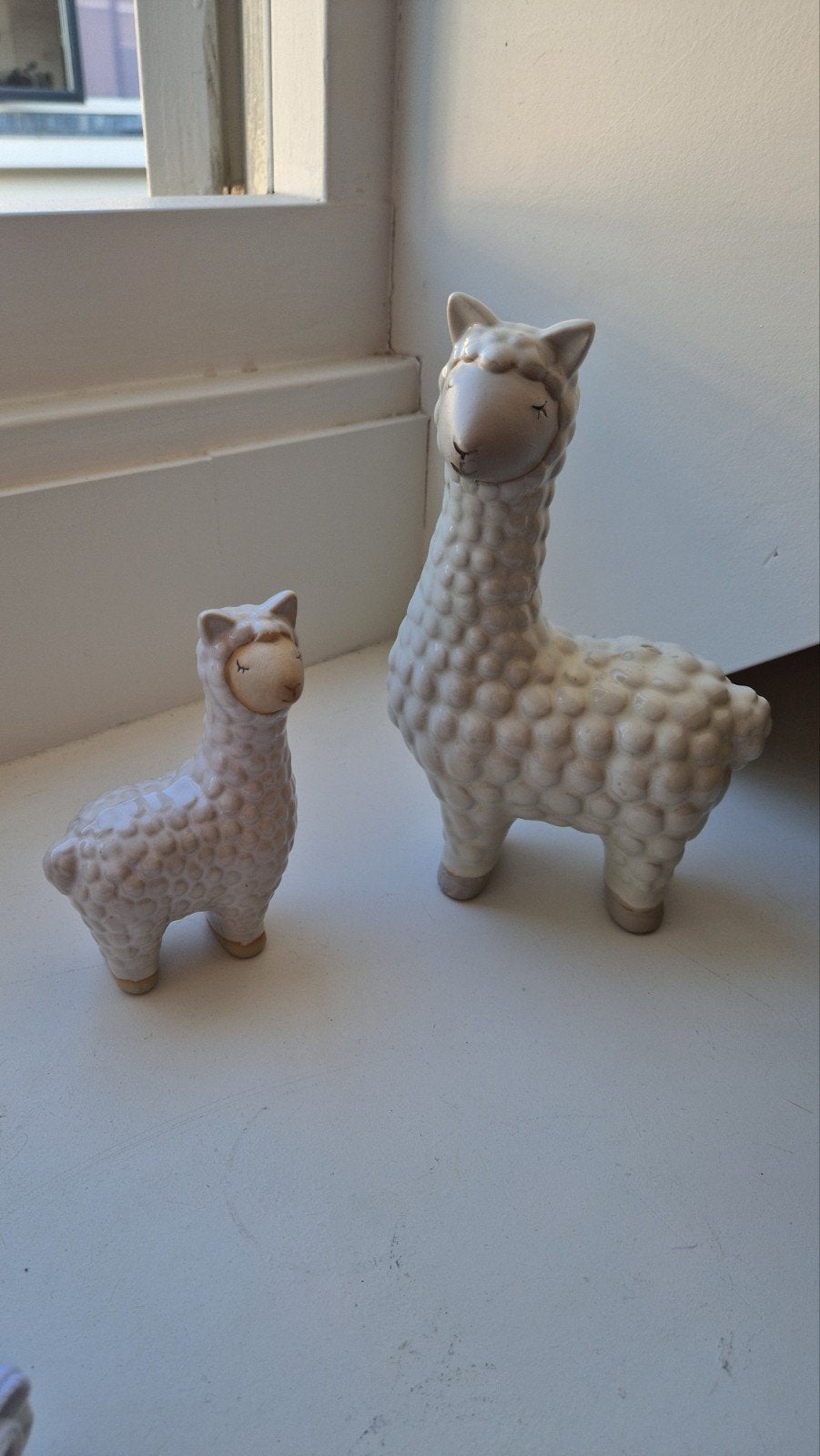 Set van twee decoratieve lama beeldjes, Ophalen, Zo goed als nieuw, Dier