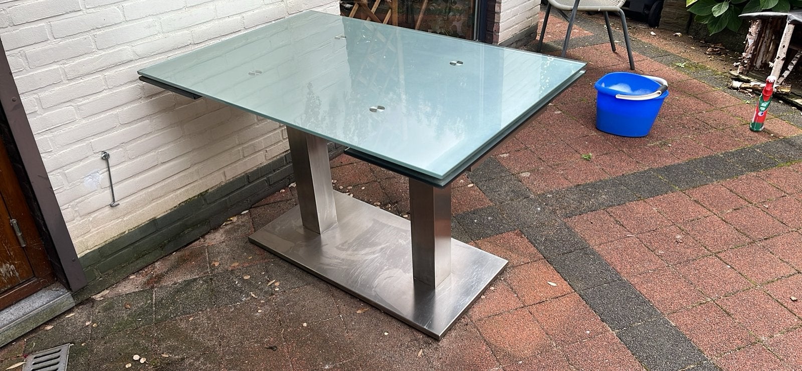 Tuintafel gratis, Ophalen, Gebruikt, Rechthoekig, Metaal