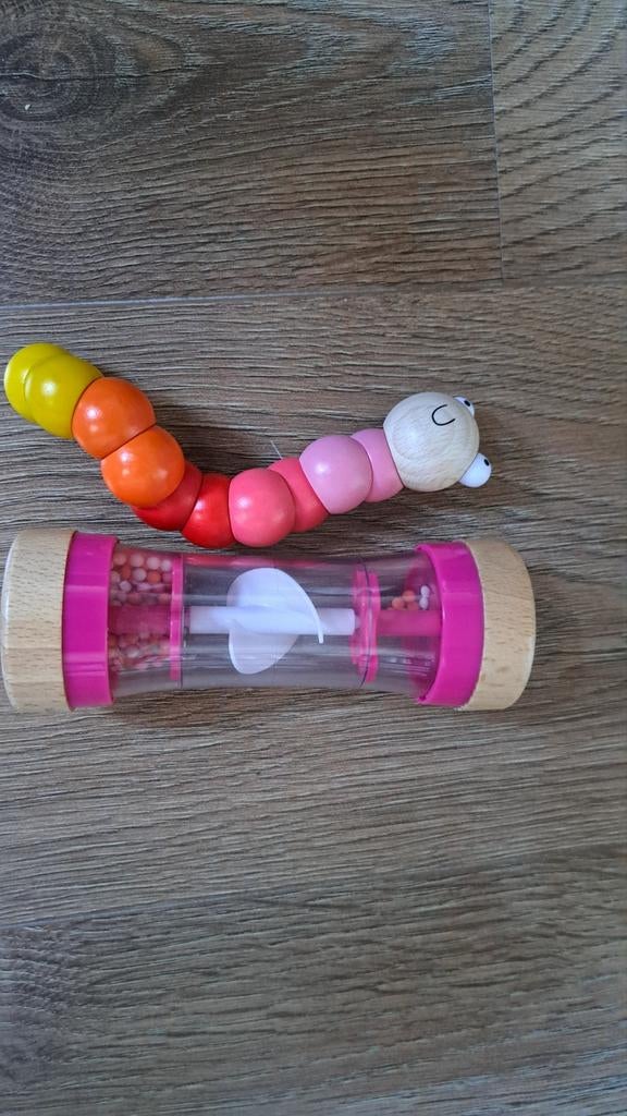 Baby rammelaar haps en rups, Ophalen of Verzenden, Gebruikt, Rammelaar, Met geluid