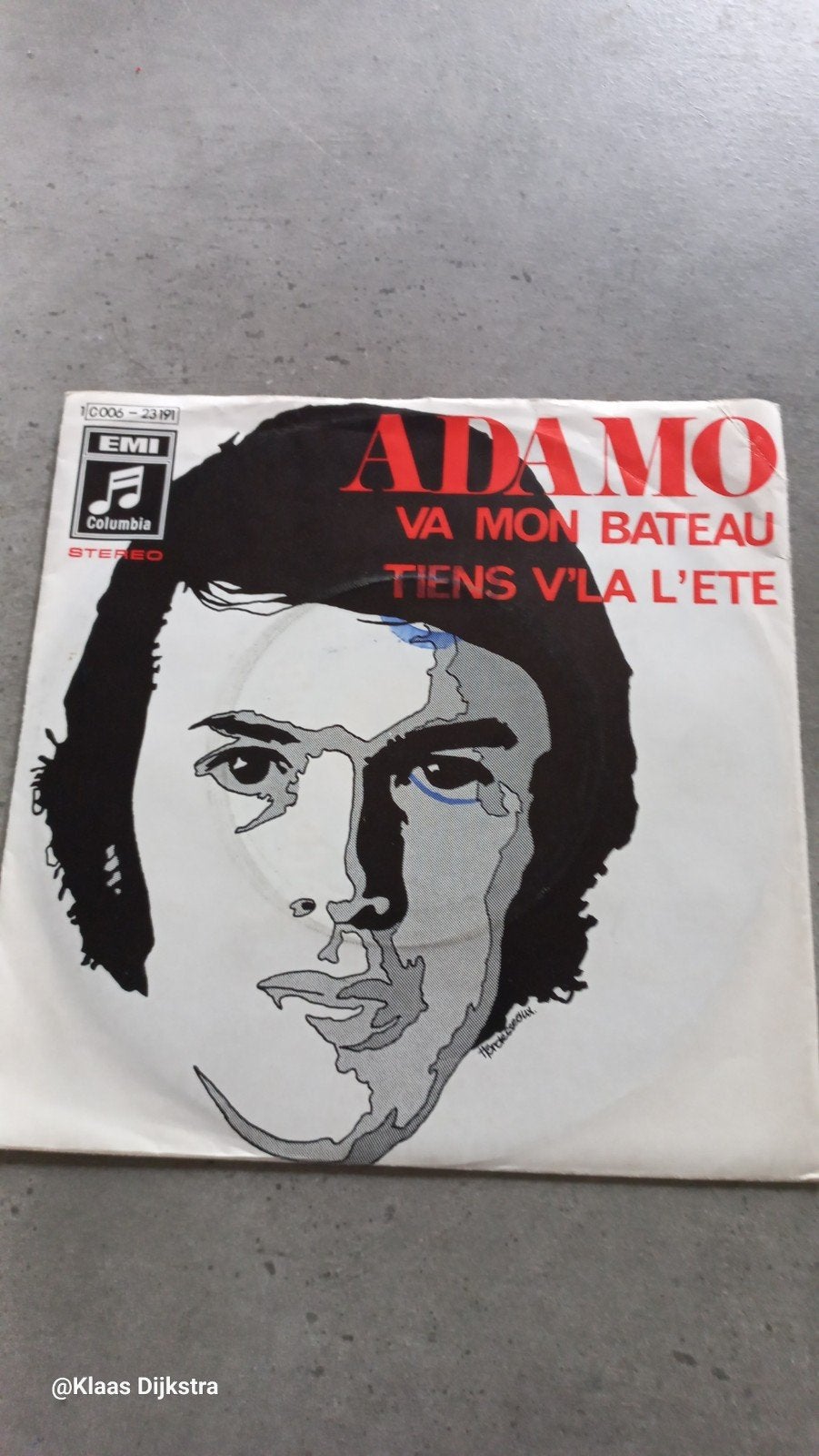 Adamo - Va Mon Bateau / Tiens V'là L'été, Gebruikt, Originele persing, 7 inch, Single
