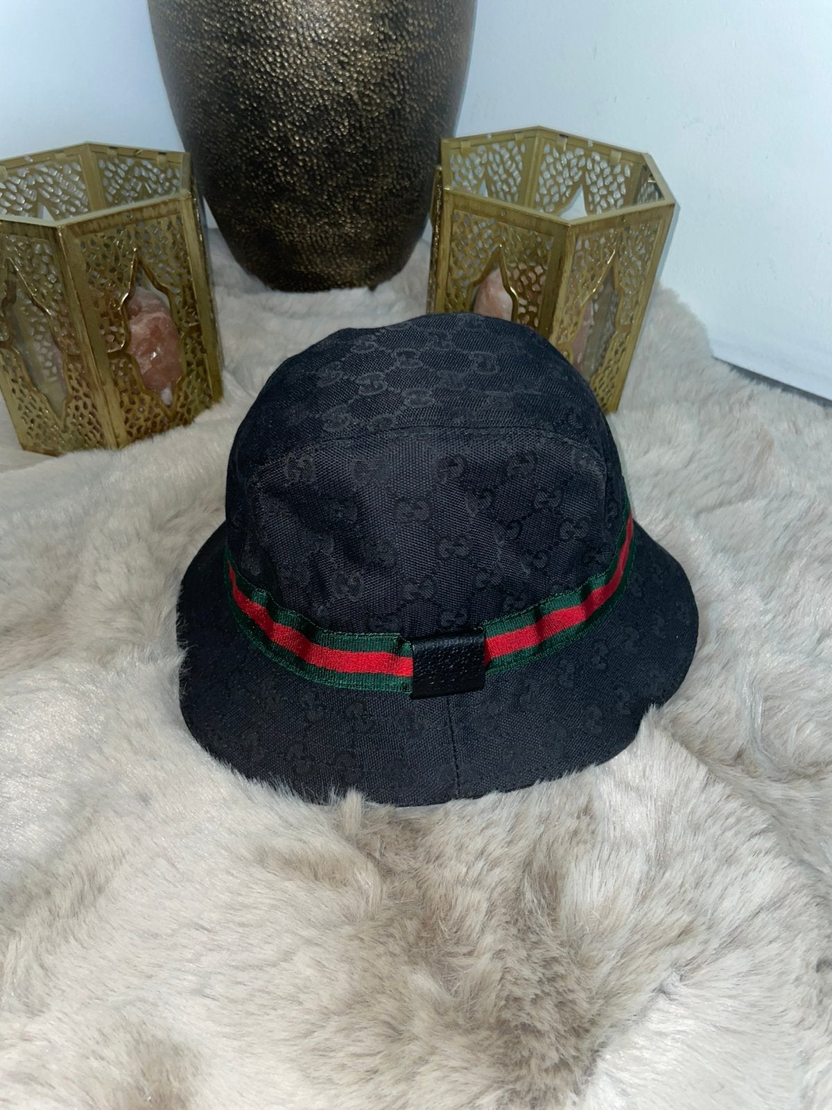 Cucci GG Canvas Bucket Hat, Ophalen of Verzenden, Zo goed als nieuw, Hoed