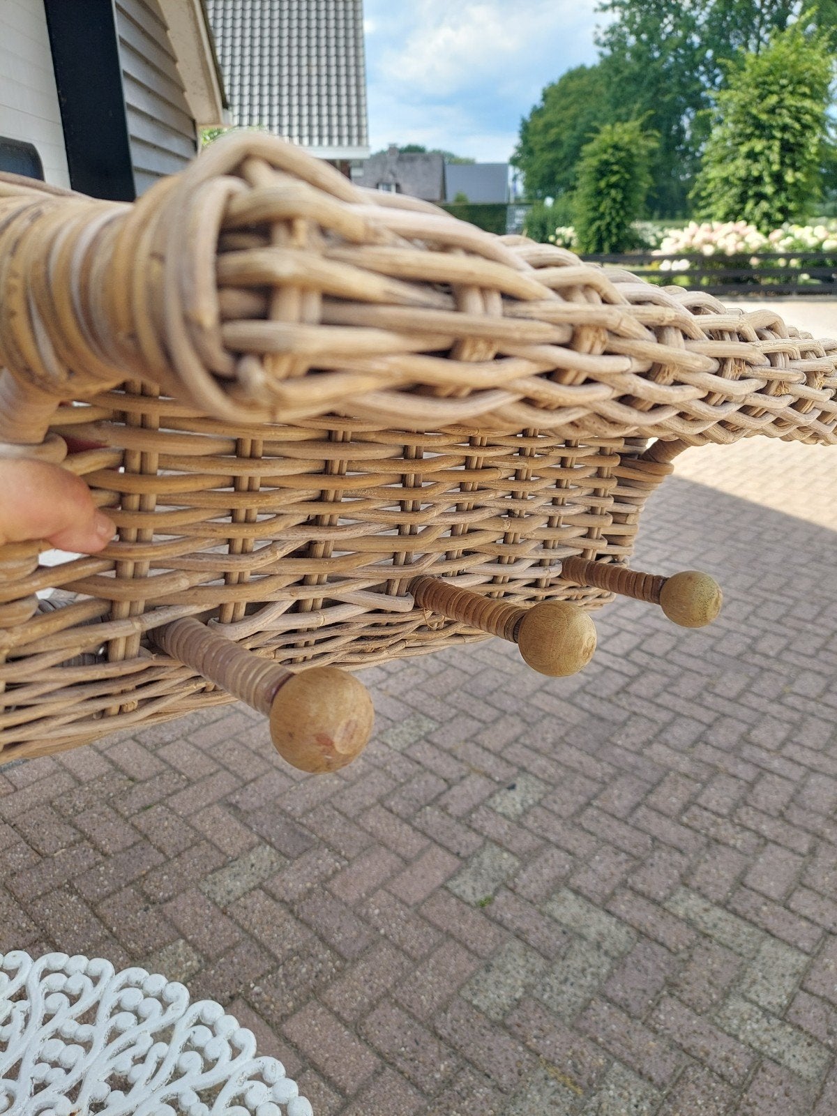 rotan wandkapstok rieten kapstok, Ophalen of Verzenden, Zo goed als nieuw, Overige typen, Rotan
