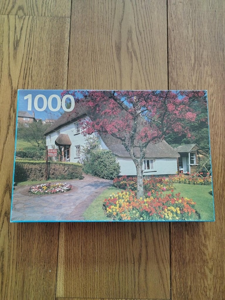Puzzel 1000 stukjes Engelse boerderij., Ophalen of Verzenden, 500 t/m 1500 stukjes, Gebruikt, Legpuzzel