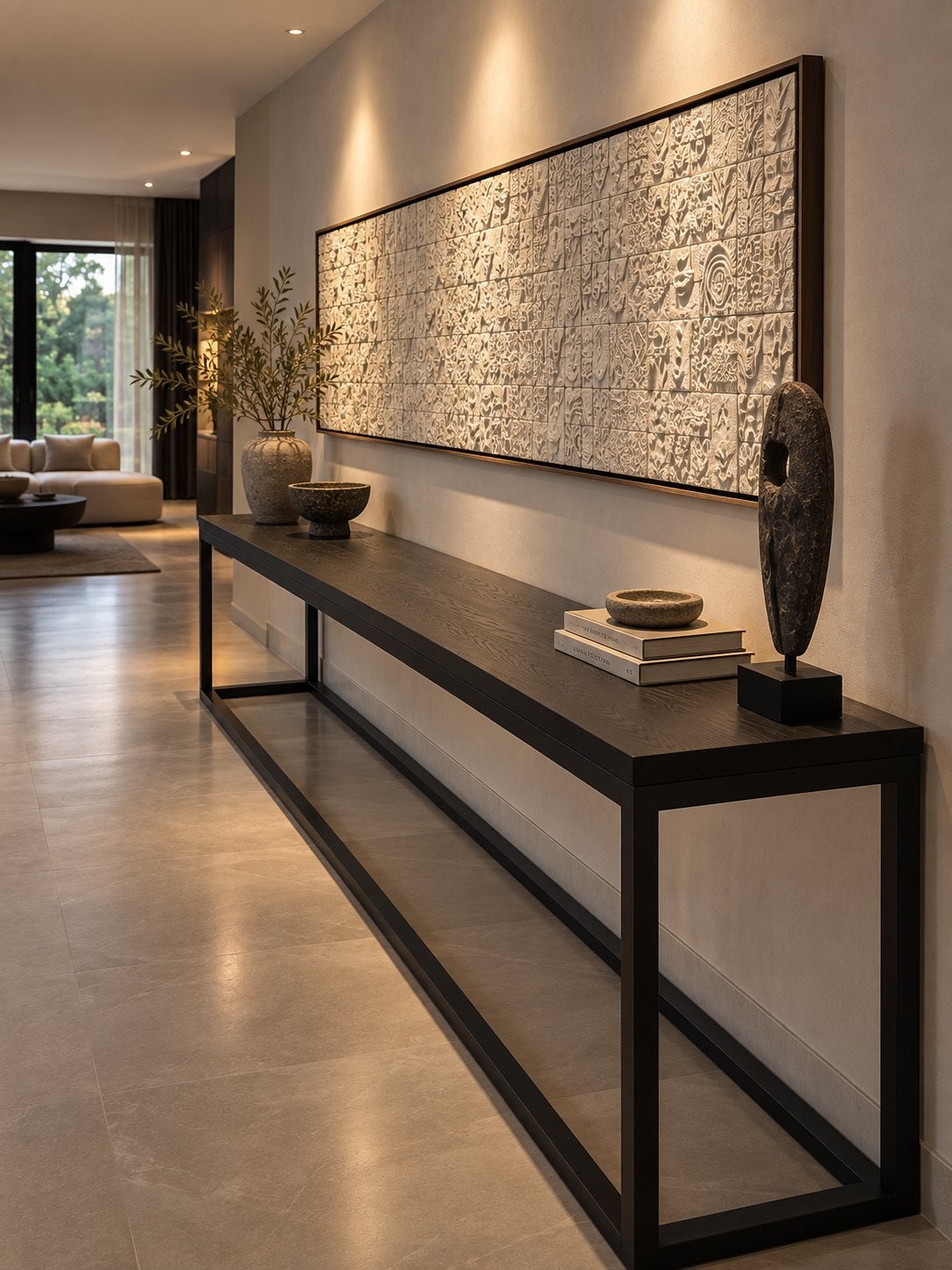 XXL Sidetable op maat - Eikenhout en Staal, Ophalen, Eikenhout, 200 cm of meer, Zo goed als nieuw