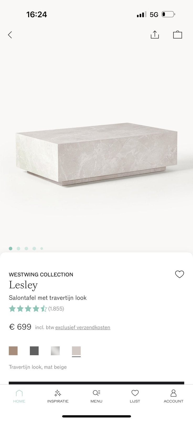 Westwing salontafel bloktafel, Ophalen, Zo goed als nieuw